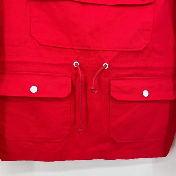 BLACK SCALE Red Cargo Utility Anorak Pullover Quarter Zip Jacket Size M - Picture 3 of 10